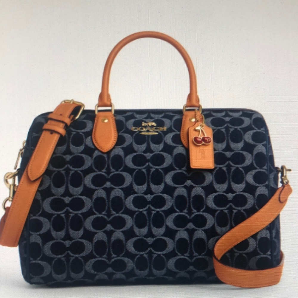 Coach Rowan Satchel Bag In Signature Denim Canvas NWT CY699